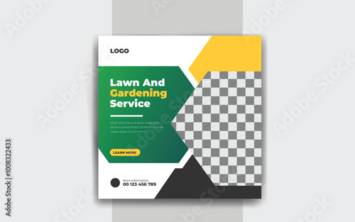 agriculture Lawn or gardening service social media post and web banner template