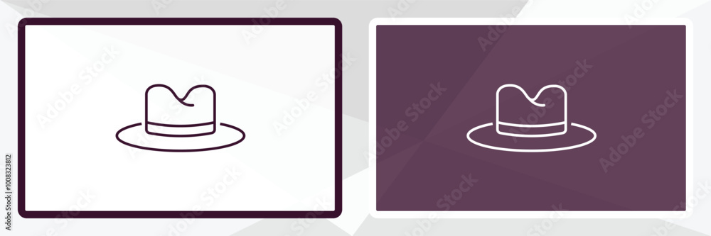 men hat outline icon. Linear vector from clothes concept. Thin line white and black men hat icon isolated on white and dark background men hat outline icon. Linear vector from clothes concept. Thin line white and black men hat icon isolated on white and dark background