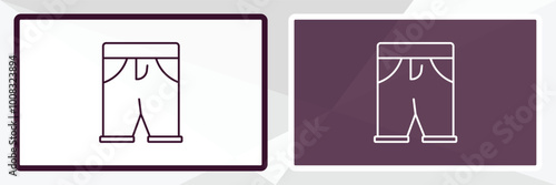 denim shorts outline icon. Linear vector from clothes concept. Thin line white and black denim shorts icon isolated on white and dark background