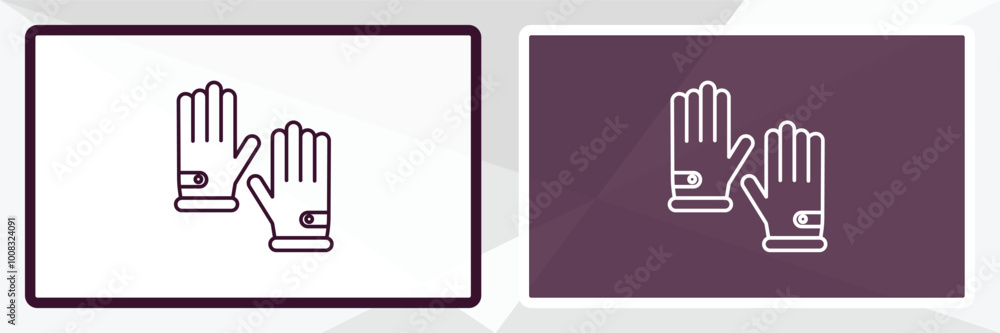 leather gloves outline icon. Linear vector from clothes concept. Thin line white and black leather gloves icon isolated on white and dark background leather gloves outline icon. Linear vector from clothes concept. Thin line white and black leather gloves icon isolated on white and dark background