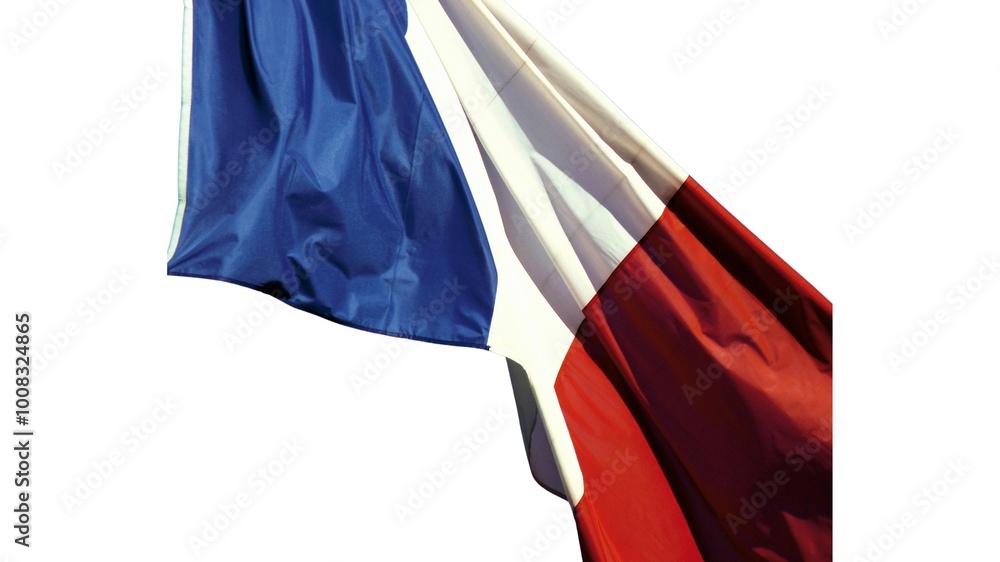 France officially the French Republic national flag isolated on white background.