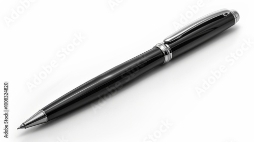 Modern ballpoint pen on white background