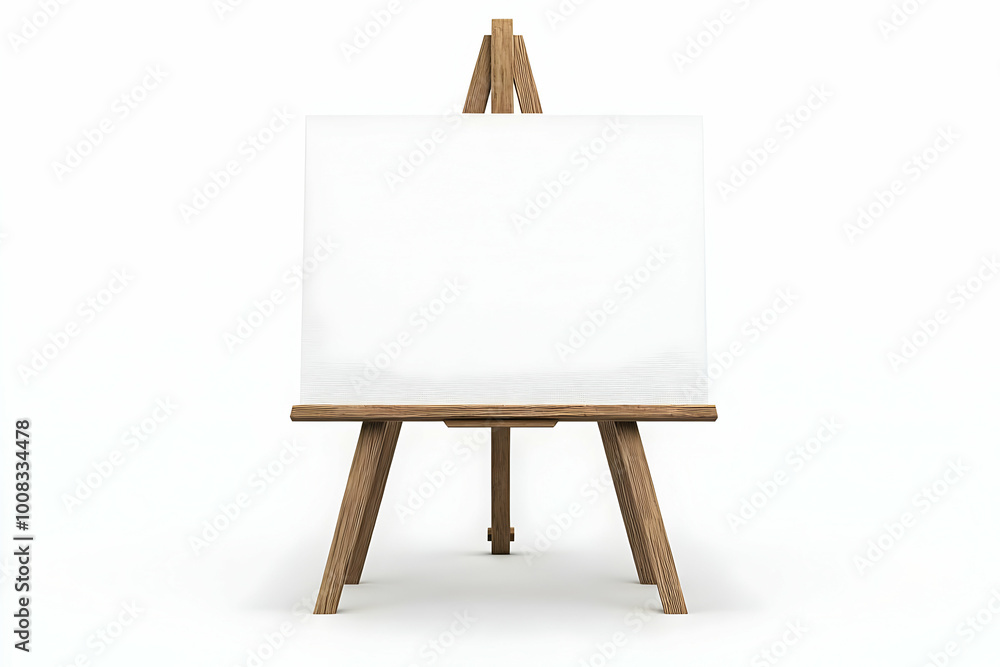 3D Render of Wooden Easel with Blank Canvas 3D Render of Wooden Easel with Blank Canvas