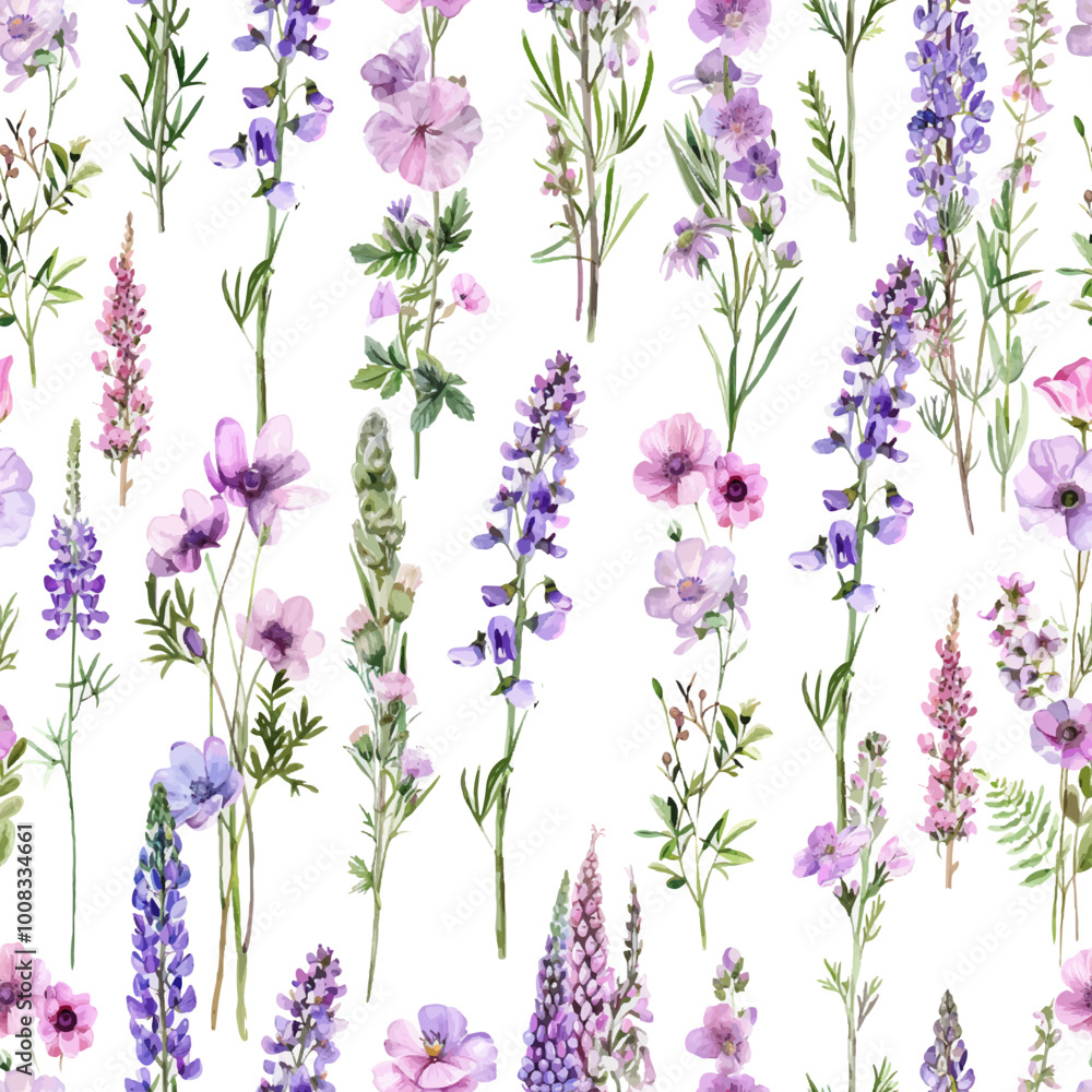 Naklejka premium Lovely and Beautiful Spring Flowers Pattern for Fabric, Wallpaper, and More