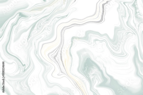 Abstract marble background with light green, white, gray, and gold. Calm and serene wallpaper. Texture for fabric, wallpaper or invitation.