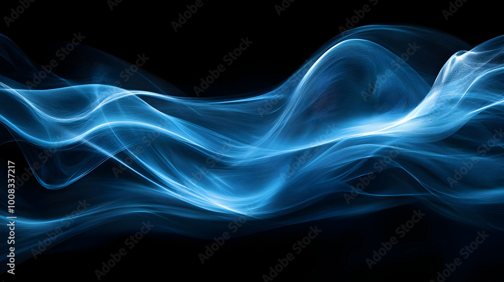 Abstract Background Blue Waves Flowing Energy Abstract Background Blue Waves Flowing Energy