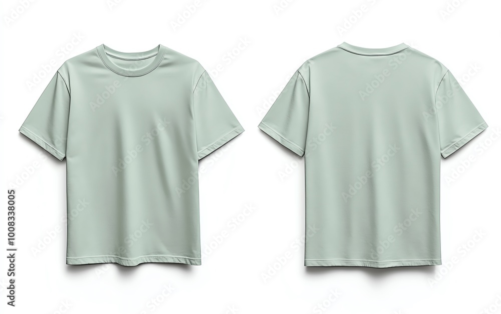 Front and back view mockup of a plain pastel pink tshirt on a white background, displayed side by side, smooth texture, realistic shadow effects, minimalistic design, sharp edges Front and back view mockup of a plain pastel pink tshirt on a white background, displayed side by side, smooth texture, realistic shadow effects, minimalistic design, sharp edges