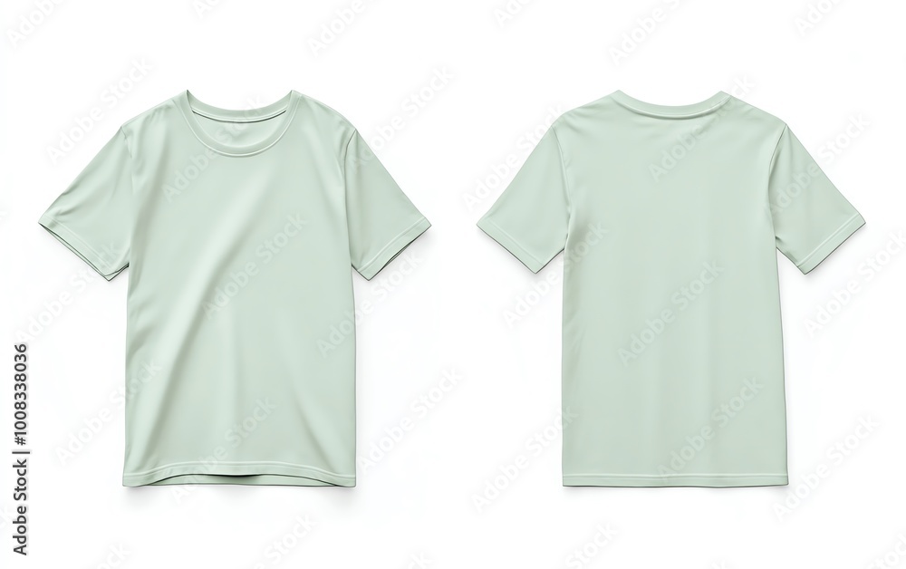 Front and back view mockup of a plain pastel pink tshirt on a white background, displayed side by side, smooth texture, realistic shadow effects, minimalistic design, sharp edges Front and back view mockup of a plain pastel pink tshirt on a white background, displayed side by side, smooth texture, realistic shadow effects, minimalistic design, sharp edges