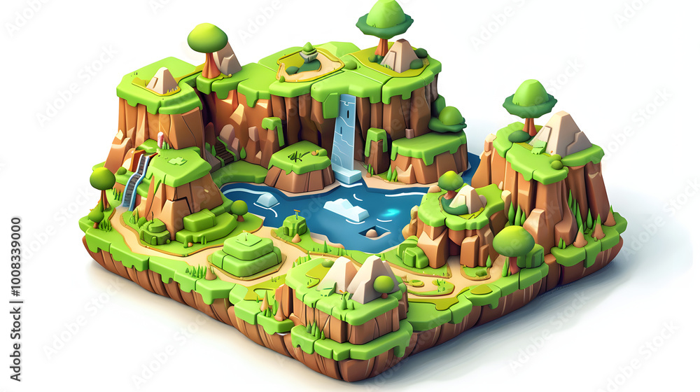 Naklejka premium MiniMap isometric game 3D