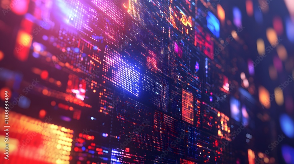 Abstract Digital Network with Glowing Lines and Shapes Abstract Digital Network with Glowing Lines and Shapes