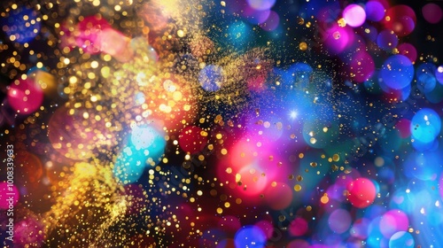 Colorful Bokeh Background with Glitter Effects