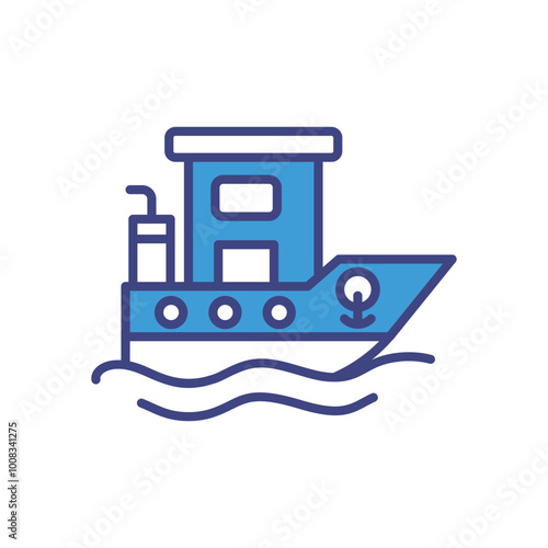 Tugboat icon vector stock illustration