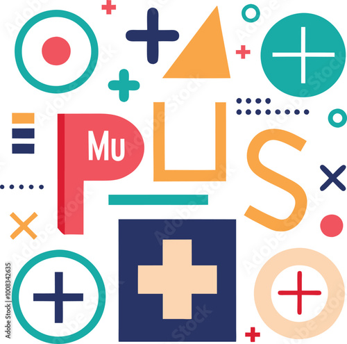 Mathematical and geometrical signs vector illustration on white background