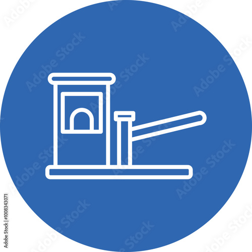 Police Checkpoint line circle icon