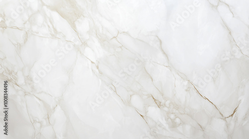 A white marble background with subtle golden veins, showcasing the elegance of natural stone in interior design. © tsuyoi_usagi