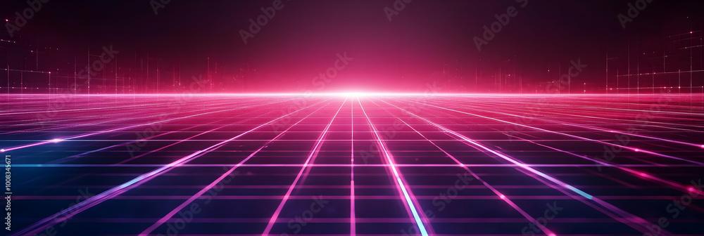 Abstract Background Grid Neon Purple Pink Perspective Abstract Background Grid Neon Purple Pink Perspective