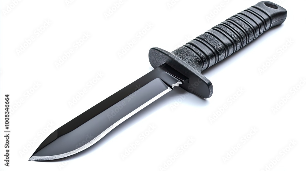 Black Knife with a Black Plastic Handle Black Knife with a Black Plastic Handle
