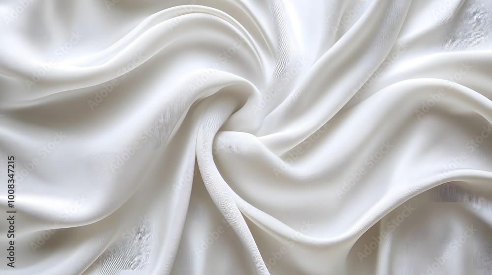 Elegant white fabric with soft folds and smooth texture. Elegant white fabric with soft folds and smooth texture.