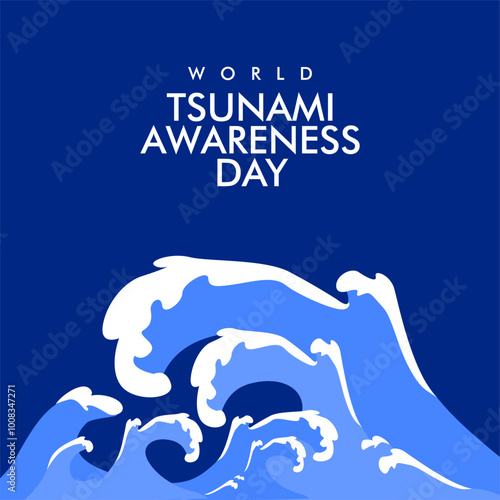 vector world tsunami awareness day poster template