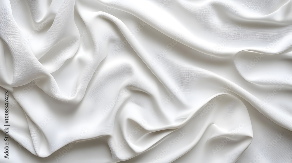 Obraz premium Smooth, white fabric draped elegantly, showcasing texture and flow.