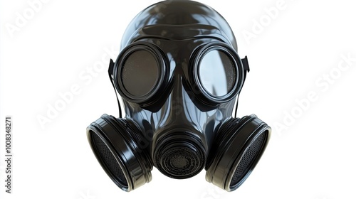 Black Gas Mask with Shiny Finish