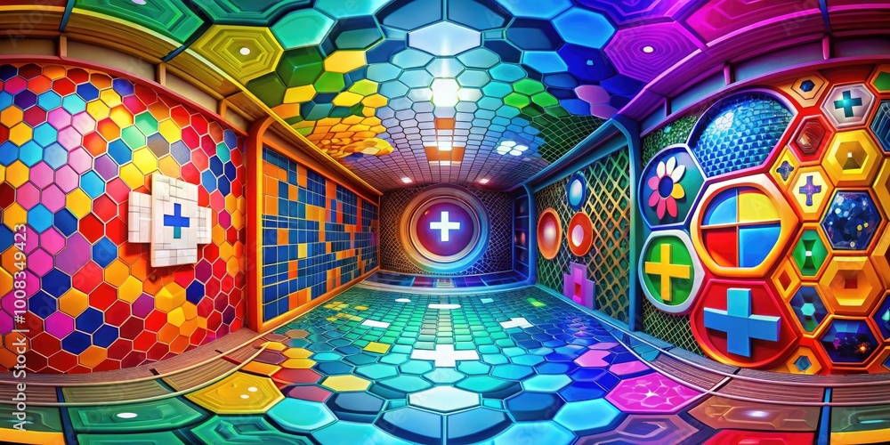 Obraz premium Abstract Geometric Medical Background with Shapes and Patterns for Health and Science Projects