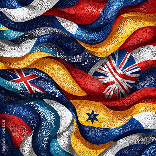 Dynamic Pattern of Commonwealth Nations Flags photo