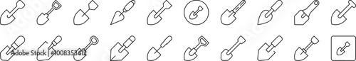 Shovel Simple Isolated Line Icons Collection. Editable Stroke. Suitable for Web Sites, Books, Cards, Apps