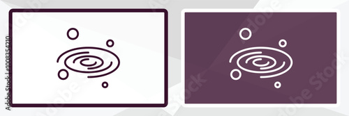 milky way outline icon. Linear vector from astronomy concept. Thin line white and black milky way icon isolated on white and dark background