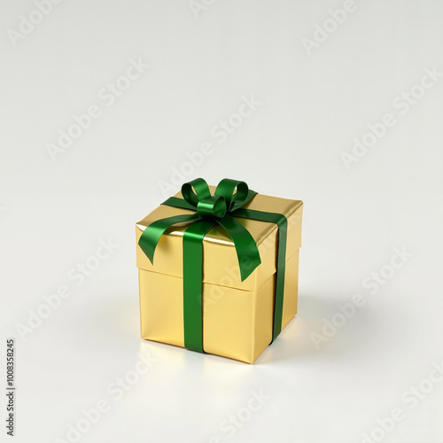 beautiful New Year's gift in packaging close-up on a white background, Al Generation