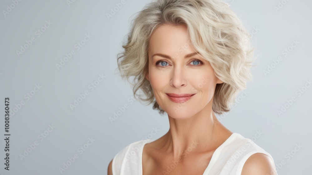 portrait of happy and laughing middle aged pretty woman portrait of happy and laughing middle aged pretty woman
