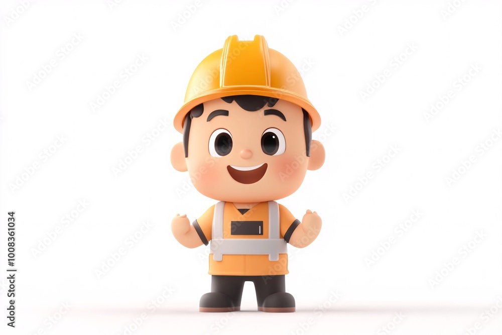 Engineers wear uniform isloated on white background, 3d cute cartoon Engineers wear uniform isloated on white background, 3d cute cartoon