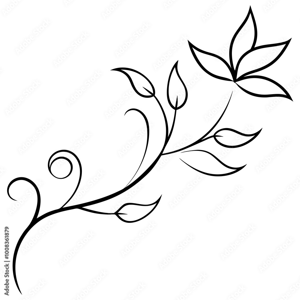 Enchanting Delicate Floral Vine Pattern Vector Illustration for Nature Inspired Art

