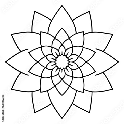 Beautiful Dahlia and Aster Geometric Pattern Vector Design for Art Lovers 