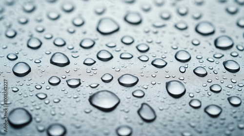 Glassy Reflection of Raindrops, delicate droplets glistening on a smooth surface, creating a mesmerizing pattern, space for text to enhance the visual narrative photo