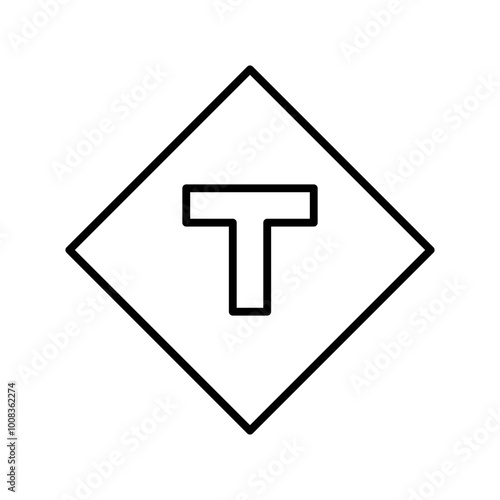 t junction line icon