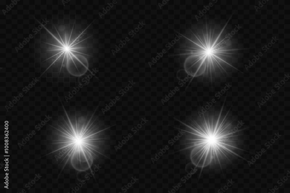 Glowing effects of light and flashes. Glowing stars and glare. Vector illustration
Glowing effects of light and flashes. Glowing stars and glare. Vector illustration