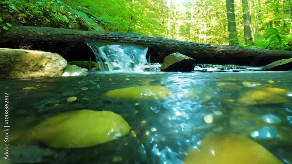 Blissful Adventure in a Serene Woodland Stream: A Touch of Nature in Slow Motion Blissful Adventure in a Serene Woodland Stream: A Touch of Nature in Slow Motion