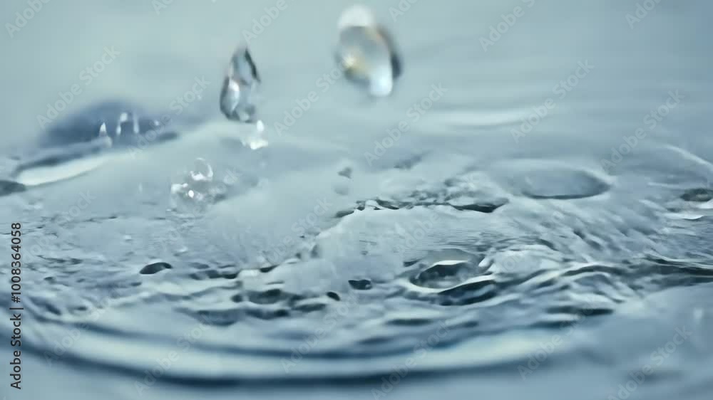 Super Slow Motion Close-Up of Raindrops Falling on Surface in 4K Super Slow Motion Close-Up of Raindrops Falling on Surface in 4K