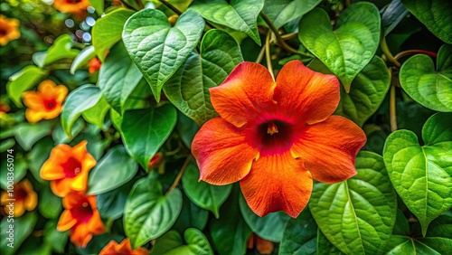 Beautiful Arrowhead Vine Flower Blooming in Nature with Lush Green Leaves and Vibrant Colors