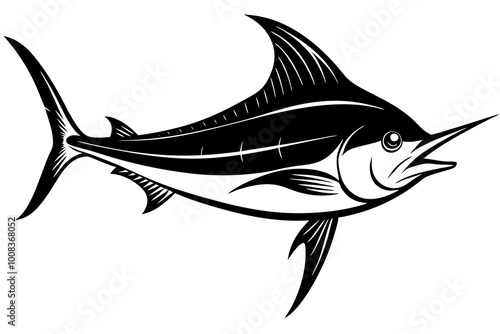 Marlin sea fish silhouette vector illustration