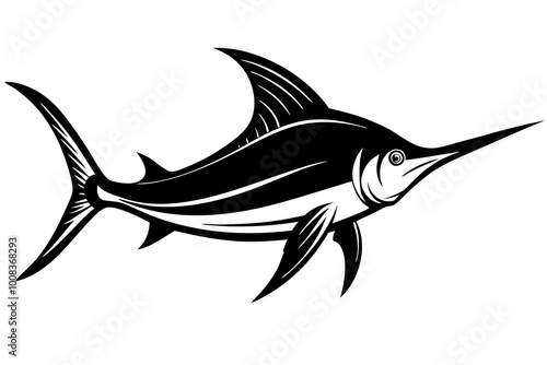 Marlin sea fish silhouette vector illustration