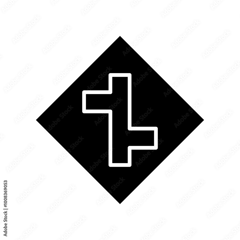 Fototapeta premium merging glyph icon