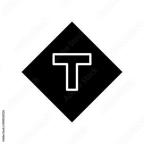 t junction glyph icon