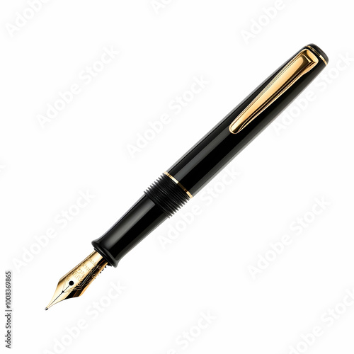 Gold and Black Fountain Pen Photo