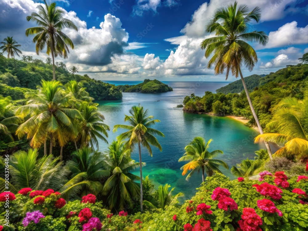 Fototapeta premium Breathtaking Tropical Landscapes of Latin America Showcasing Lush Flora and Scenic Natural Beauty