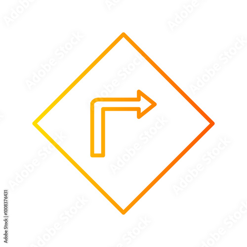 Free Download turn right gradient icon - GFXLoad
