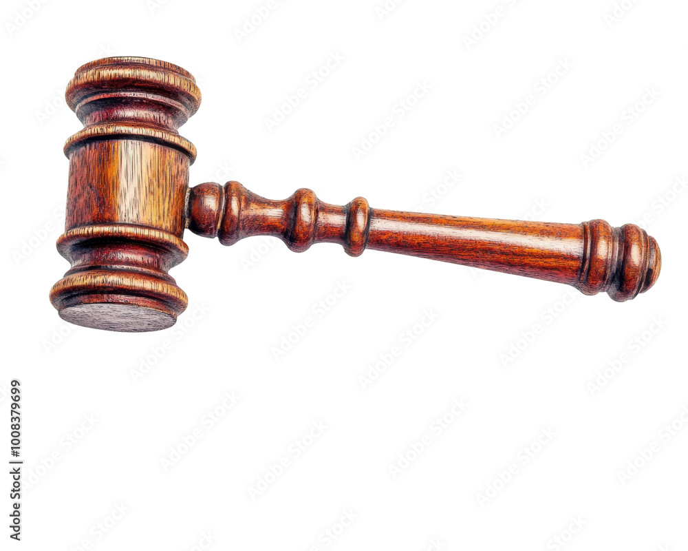 A wooden gavel typically used in legal settings to signify authority and order. A wooden gavel typically used in legal settings to signify authority and order.