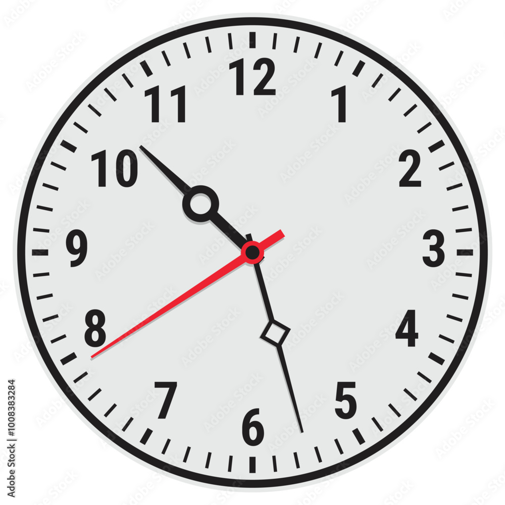 Clock with arabic numerals. Simple clock isolated on white background. Vector illustration Clock with arabic numerals. Simple clock isolated on white background. Vector illustration