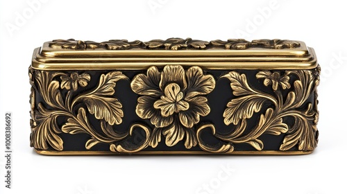 Ornate Gold and Black Floral Box